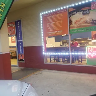 Outside of restaurants