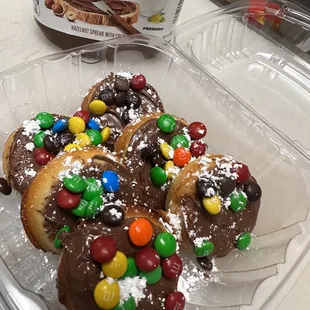 Donuts with m&amp;m&apos;s