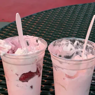 two drinks on a table