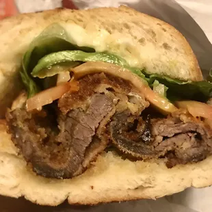 Milanesa (breaded beef) torta