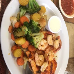 Chicken and shrimp dish called Rio Bravo