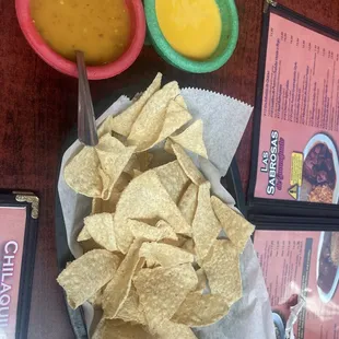 Complimentary chips and salsa