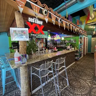the inside of a mexican restaurant