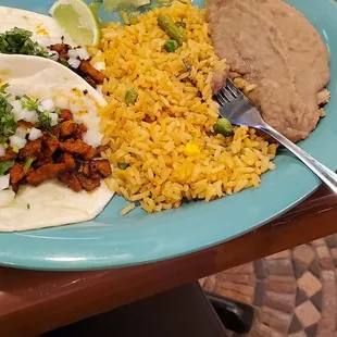 Al pastor taco plate