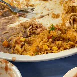 a plate of mexican food