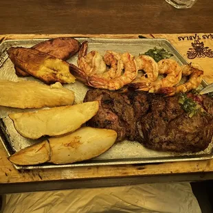 Combo of steak and shrimps.