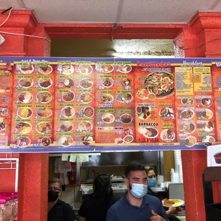 Menú above register