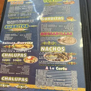 menu