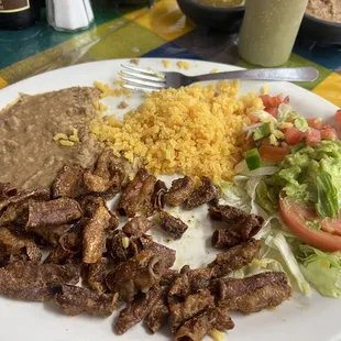Tripa plate with rice and beans, great flavor!