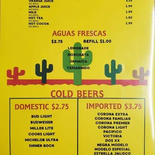 Cold beverages