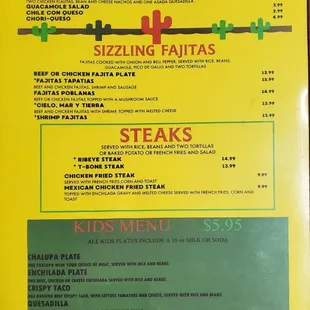 Appetizers and fajitas