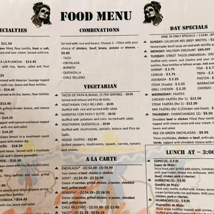 Menu (October 2021)