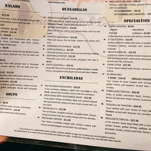 Menu (October 2021)