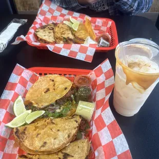 Tacos Birria and Horchata