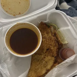 Quesadilla and &quot;consommé&quot;