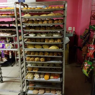 a rack of baked goods