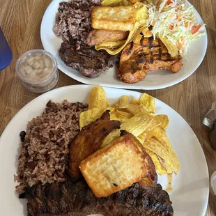 Carne asada and pork entree