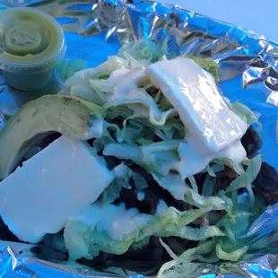 Sopes with beef fajita meat