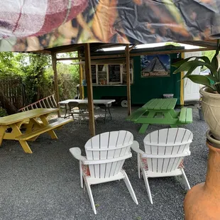 Covered patio eating area