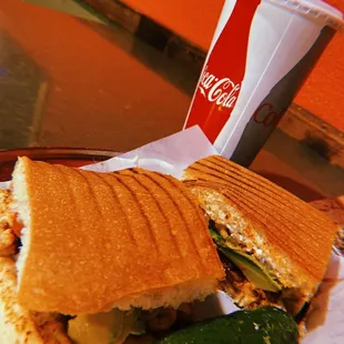 Tortas - chicken with fries and a horchata