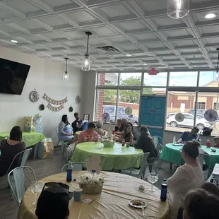people sitting at tables