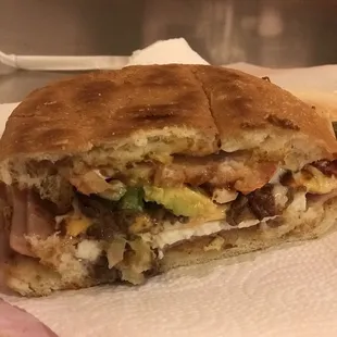 a close up of a sandwich