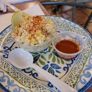 The tasty elote.