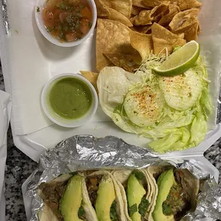 Steak tacos to go