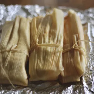 Pork and chicken tamales