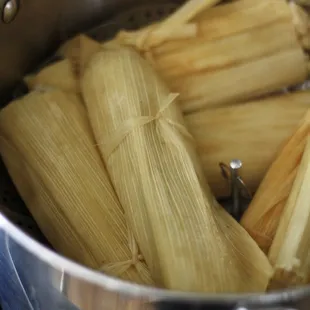 Tamales steaming