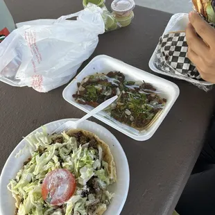 sope de asada, dos tacos de pastor, torta de milanesa $29