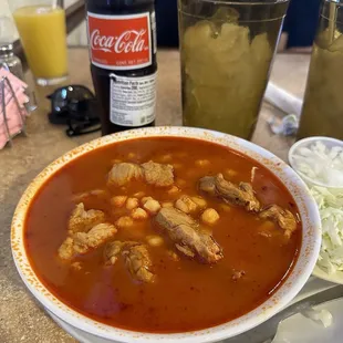 Posole with a Mexican coke