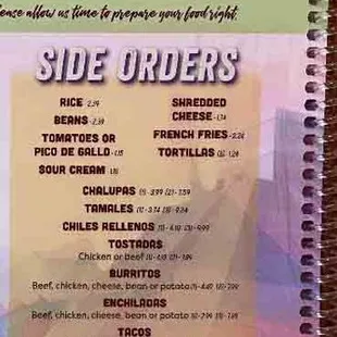 menu