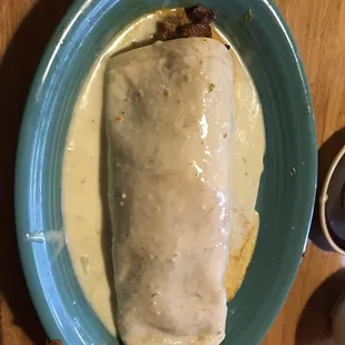 a burrito on a plate