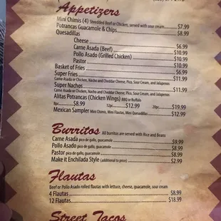 menu