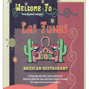 Menu  Cover and contact information