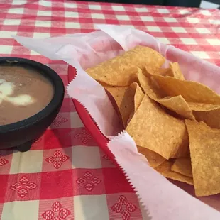 Who dips refried beans?
