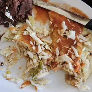 Half eaten pupusa. Yumm