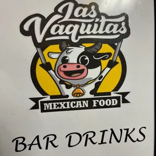 sign for bar drinks