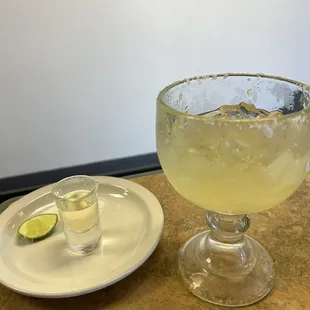Top Shelf Margarita with Don Julio in a &quot;frozen&quot; glass.