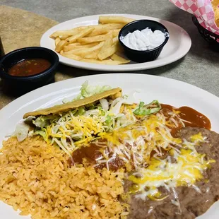 Ground Beef Enchilada and Taco combo