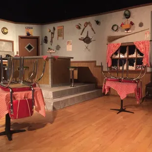 Part of the set for Bus Stop