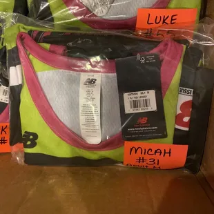 On site League play uniforms