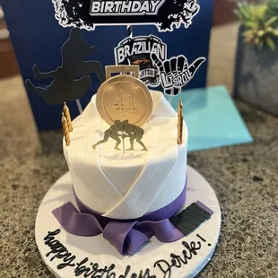 I added the additional BJJ cake toppers
