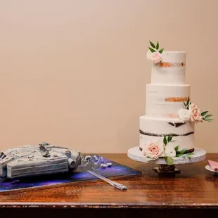 a wedding cake on a table