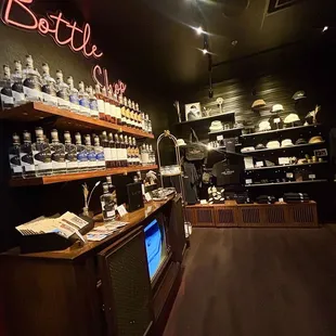 Bottles and apparel sold on site