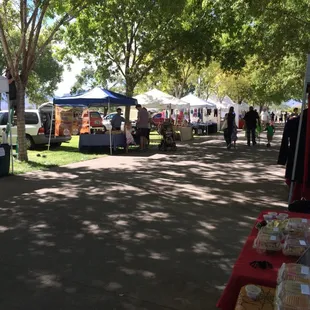 Treelined farmers market