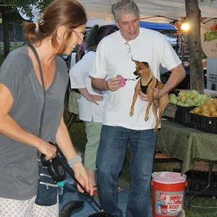 a woman holding a dog