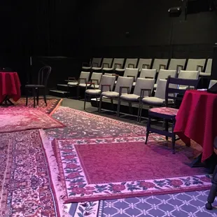 New seating arrangement for the show.  3 separate seating areas. Nice.