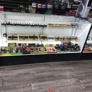 Fancy cigar cutters, bamboo boxes, and ashtrays